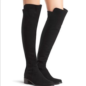 Thigh high boots suede black Stuart weitzman